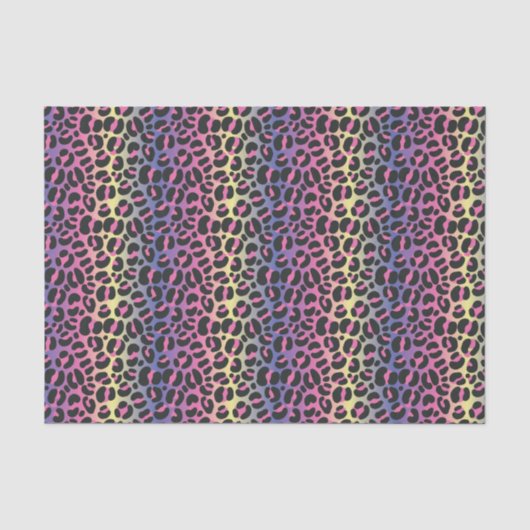 Papier Mousseline Imprimé animalier Léopard Arc-en-Ciel (Recto)