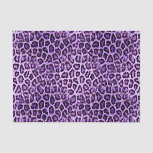 Papier Mousseline Imprimé animalier léopard violet mignon pour fête (Recto)