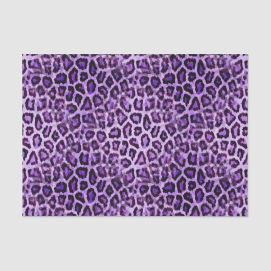 Papier Mousseline Imprimé Féminin Animal Léopard Violet Mignon Fête (Recto)