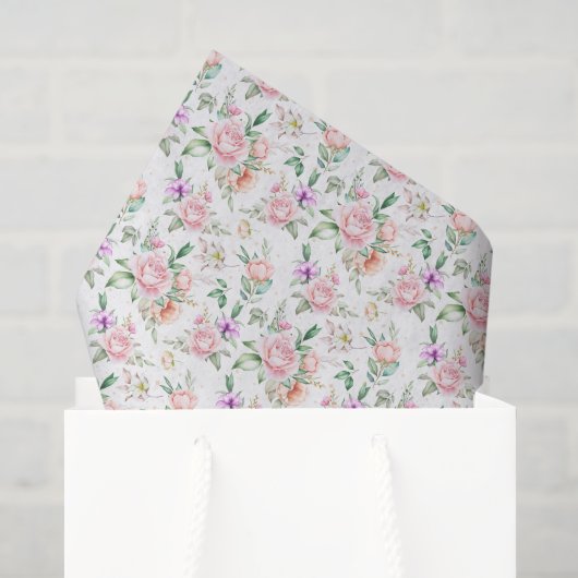 Papier Mousseline Imprimé floral (Sac cadeau)