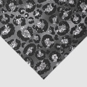 Papier Mousseline Imprimé léopard noir et gris argenté (Détail)