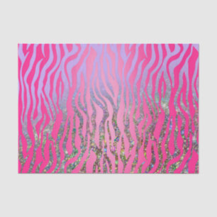 Papier Mousseline Imprimé Tigre Rose Pailleté Demi