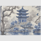 Papier Mousseline Imprimer Découpage de saule bleu victorien (Recto)