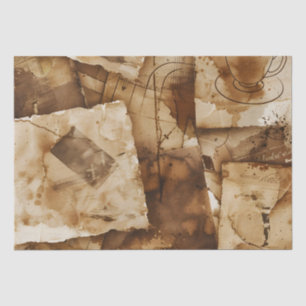 Papier Mousseline Imprimer Découpage vintage au café teint