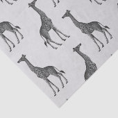 Papier Mousseline Imprimer Giraffe Argent Bleu Cute (Détail)