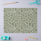 Papier Mousseline Imprimer Giraffe verte Sage (Artisanat)