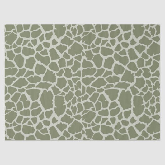 Papier Mousseline Imprimer Giraffe verte Sage (Recto)