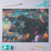 Papier Mousseline Imprimer Loup floral foncé (Artisanat)