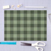 Papier Mousseline Imprimer Motif plat Tartan vert de forêt (Artisanat)