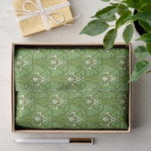 Papier Mousseline Imprimez Retro 1880 Victorian Emerald Green Irises (Cadeau)