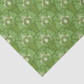 Papier Mousseline Imprimez Retro 1880 Victorian Emerald Green Irises (Détail)