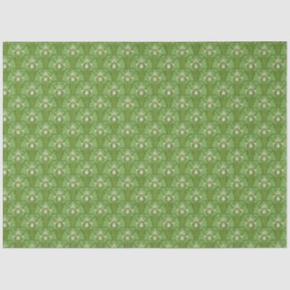 Papier Mousseline Imprimez Retro 1880 Victorian Emerald Green Irises