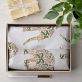 Papier Mousseline Indian Floral Paisley Ornate Elephants (Cadeau)