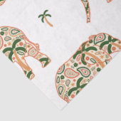 Papier Mousseline Indian Floral Paisley Ornate Elephants (Détail)