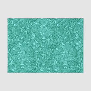 Papier Mousseline Indien de William Morris, turquoise et Aqua de