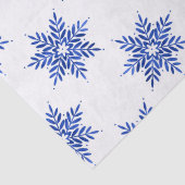 Papier Mousseline Indigo Blue Watercolor Snowflake Motif (Détail)