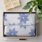 Papier Mousseline Indigo Blue Watercolor Snowflake Motif (Cadeau)
