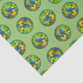 Papier Mousseline Indigo Bunting sur la peinture de clôture Oiseaux  (Détail)