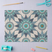 Papier Mousseline Indigo Teal Compass Mosaic – Stained Glass (Artisanat)