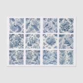 Papier Mousseline Individual Blue Chinoiserie Inspired Decoupage (Recto)