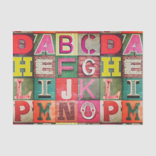 Papier Mousseline Industrial lettering decoupage tissue or paper (Recto)