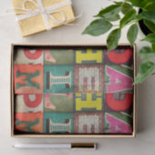 Papier Mousseline Industrial lettering decoupage tissue or paper (Cadeau)