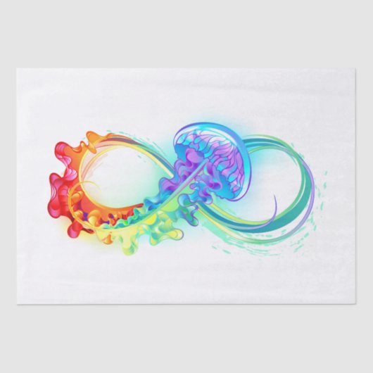 Papier Mousseline Infinity avec Rainbow Jellyfish (Recto)