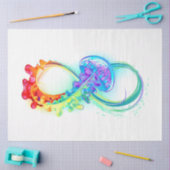 Papier Mousseline Infinity avec Rainbow Jellyfish (Artisanat)