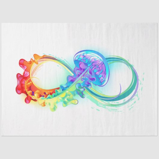 Papier Mousseline Infinity avec Rainbow Jellyfish (Recto)