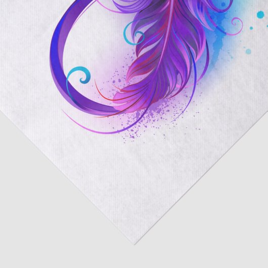 Papier Mousseline Infinity with purple feather (Détail)