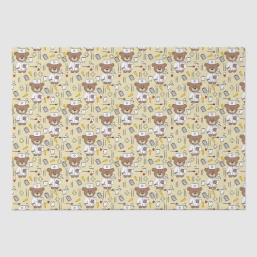 Papier Mousseline Infirmière Nounours (Recto)