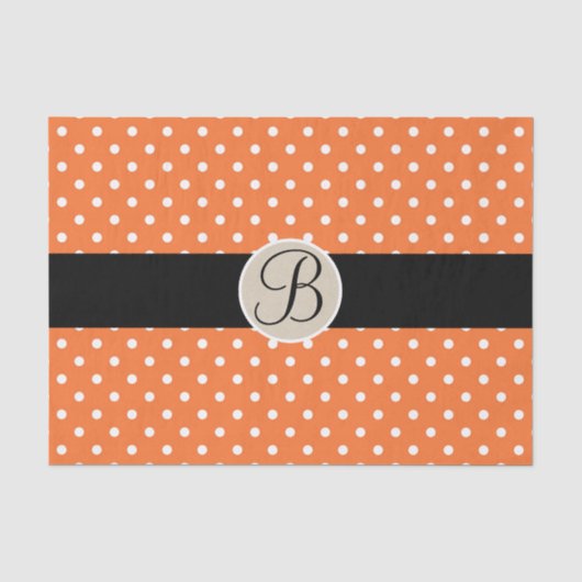 Papier Mousseline Initiale de lettre de monogramme à points orange b (Recto)