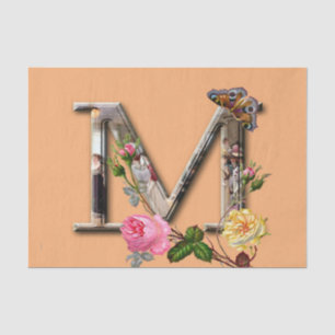 Papier Mousseline Initiale décorative "M" de lettre