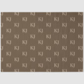 Papier Mousseline Initiales Brown et beige Motif (Recto)