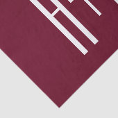 Papier Mousseline Initiales de couples simples | Blanc et bordeaux (Détail)