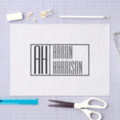 Papier Mousseline Initiales minimes modernes et logo de nom (Artisanat)