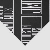 Papier Mousseline Initiales modernes avec nom Monogram Motif (Détail)