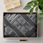 Papier Mousseline Initiales modernes avec nom Monogram Motif (Cadeau)