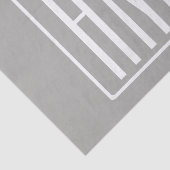 Papier Mousseline Initiales Monogramme | Blanc Sur Gris Clair (Détail)