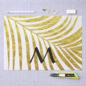 Papier Mousseline Initiales monogrammées tropicales de feuille de pa (Artisanat)