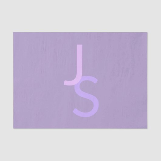 Papier Mousseline Initiales monogrammes à chevauchement moderne | Po (Recto)