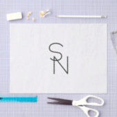 Papier Mousseline Initiales superposées de style moderne (Artisanat)