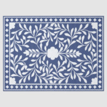 Inky Blue 2 Traditional Bone Inlay Decoupage Paper