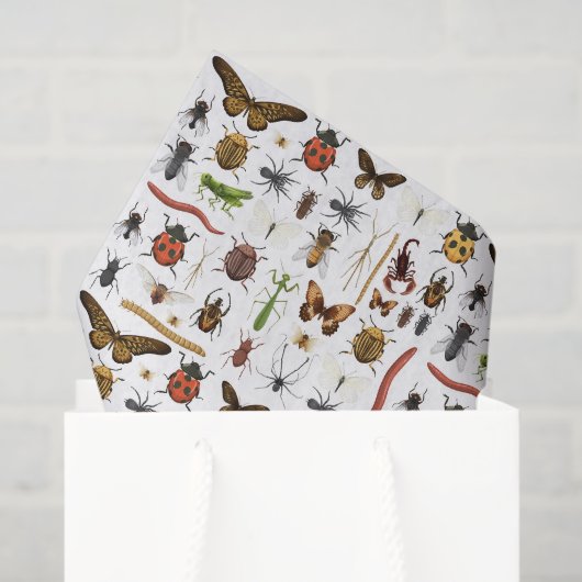 Papier Mousseline Insectes Bugs Découpage (Sac cadeau)
