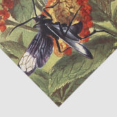 Papier Mousseline Insectes victoriennes parmi les fleurs victorienne (Détail)