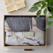 Papier Mousseline INSÉPARABLES D'HIVER DANS LA NEIGE Noir Blanc (Cadeau)