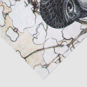 Papier Mousseline INSÉPARABLES D'HIVER DANS LA NEIGE Noir Blanc (Détail)