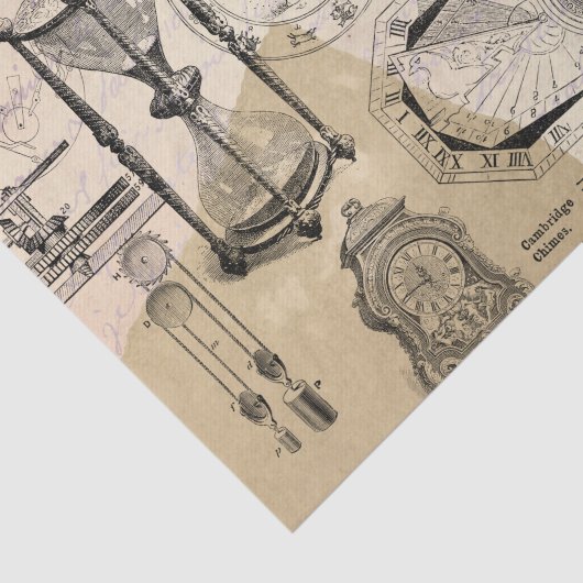 Papier Mousseline Instruments de l'Heure Steampunk Hourglass (Détail)