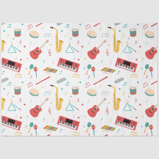 Papier Mousseline Instruments de musique Thème musical Pattern (Recto)