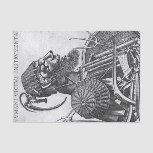 Papier Mousseline Instruments de subsistance humaine, Arcimboldo (Recto)